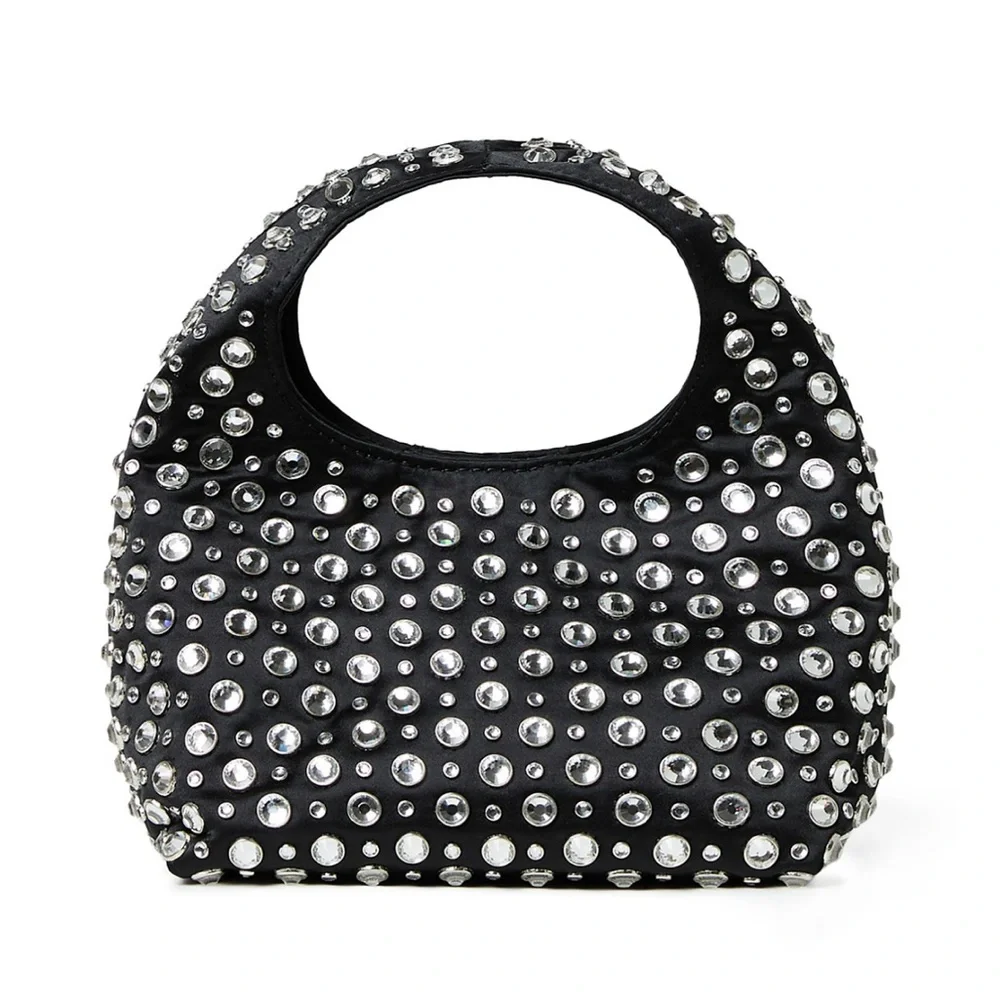 LOEFFLER RANDALL Kenzie Small Rhinestone Embellished Bucket Clutch